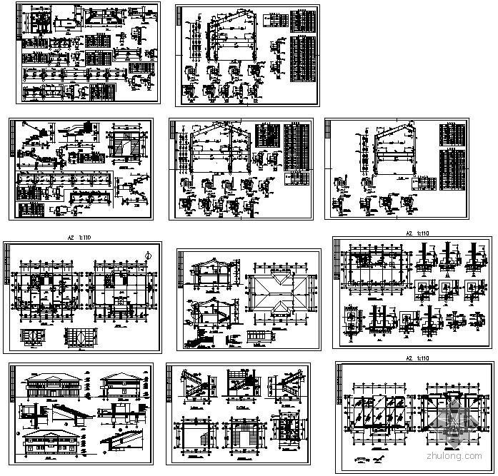 二层别墅建筑和结构图资料下载-某二层砖混办公楼建筑结构图