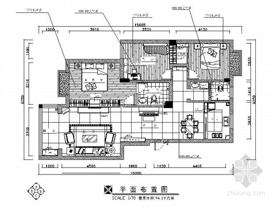 南北通透两居室户型资料下载-[湖南]现代风温馨小户型两居室装修图