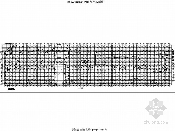 大型二层地下车库和商场结构施工图（含建筑图）-X方向梁配筋图 