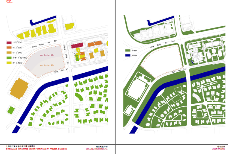[上海]张江集电港四期建筑设计方案文本-高度、绿化分析