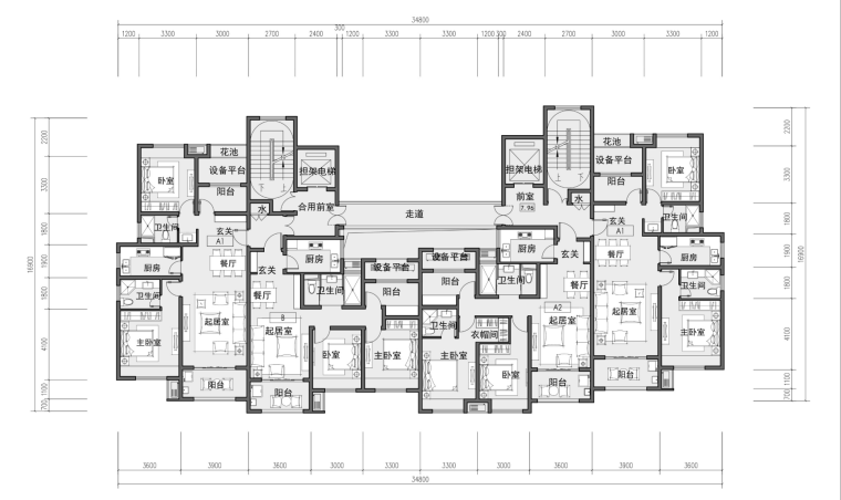 [江苏]盐城居住区地块规划与户型设计方案文本（PPT）-户型平面1