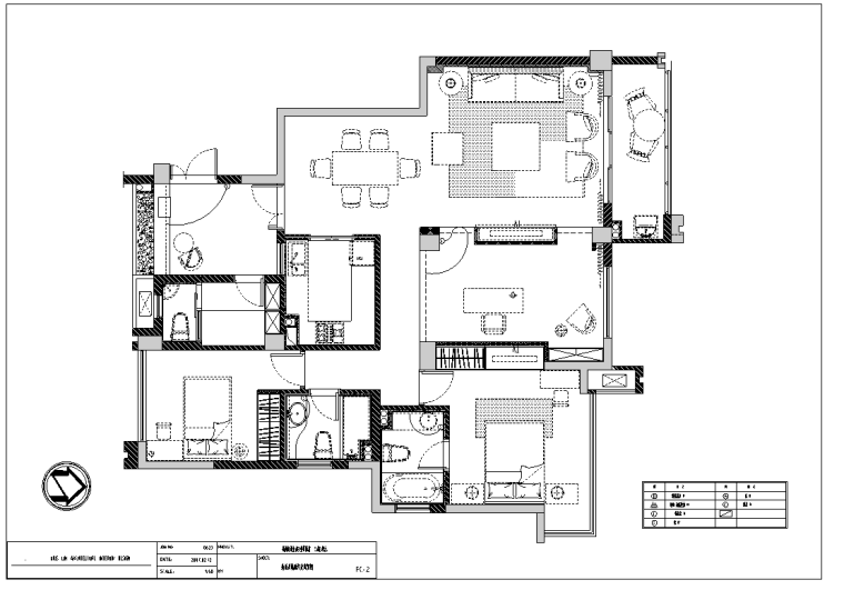 客餐厅节点图资料下载-福州海润金山B型样板房室内设计施工图