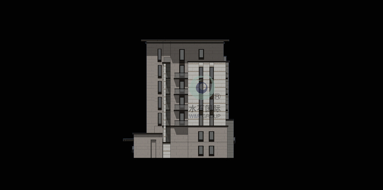 日式新亚洲--无锡协信130m2多层建筑设计SU模型-多层立面2