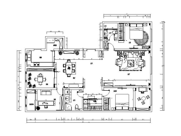 传统中式样板房施工图资料下载-简朴新中式样板房CAD施工图（含效果图）