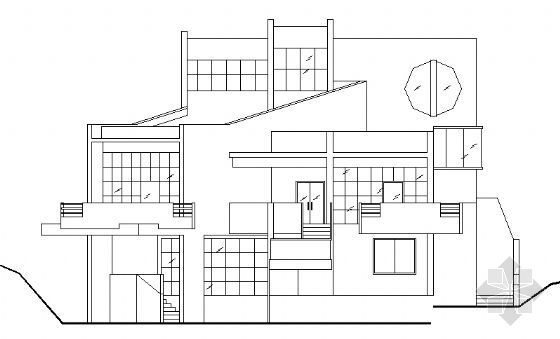 园型建筑施工图资料下载-姆岭别墅园B型某三层别墅建筑施工图