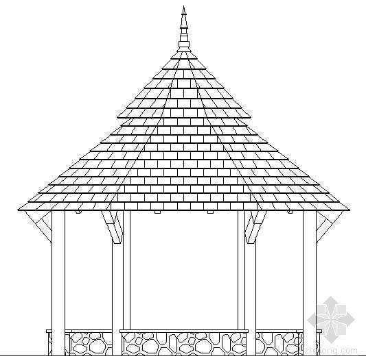 木结构六角亭结施图资料下载-六角亭景观详图