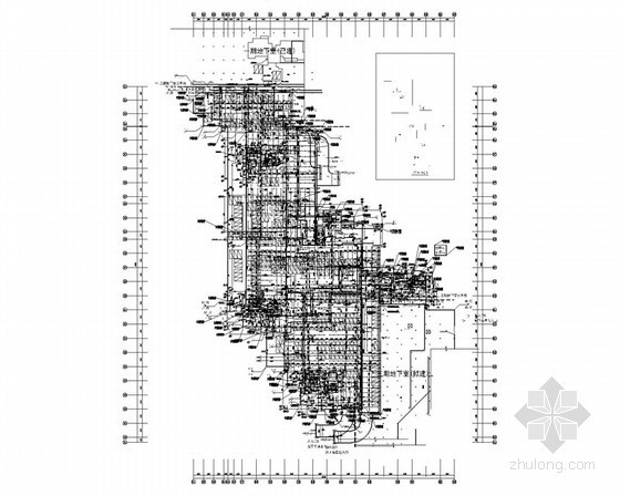 [湖南]高层住宅楼给排水全套图纸（含电气）-地下室给排水平面图 