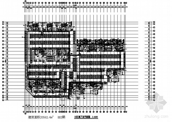 地下车库设计平面图cad资料下载-四川某小区地下车库消防平面图及系统图