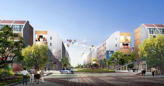 [台州]现代科技商城规划设计方案-景观效果图