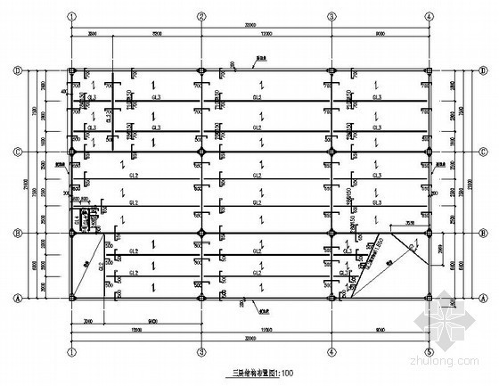 三层钢结构售楼处施工图纸资料下载-钢框架结构售楼处结构施工图（三层 独立基础）
