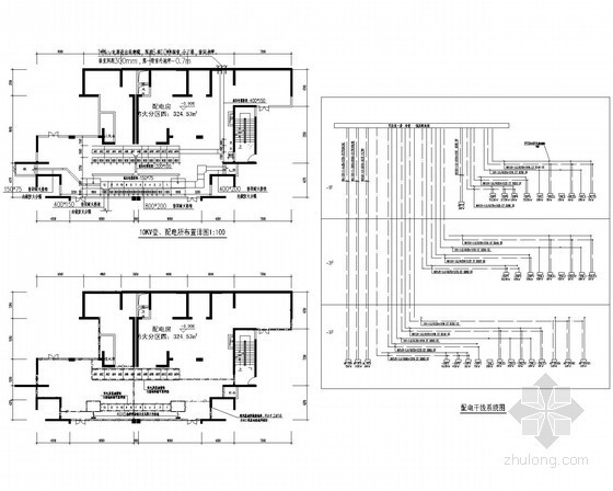 [湖南]小区地下室电气平面图（含变电所布置图）-变电所布置图 