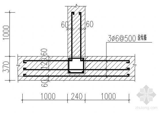 构造柱顶钢筋铰接资料下载-构造柱与墙体连接构造详图