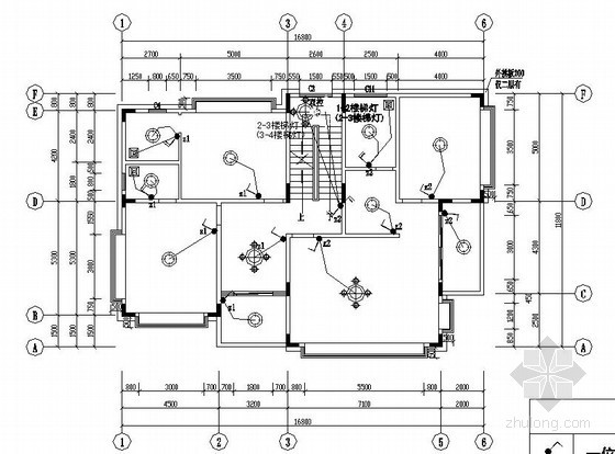 别墅装修水电施工方案资料下载-某四层别墅水电装修施工图