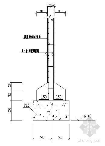 剪力墙挡土墙基础计算资料下载-剪力墙基础配筋详图