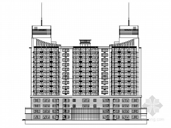 26层五星级酒店资料下载-某十四层五星级酒店建筑方案图