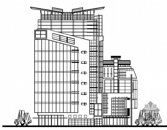 圆宾馆建筑图资料下载-某八层宾馆建筑方案图