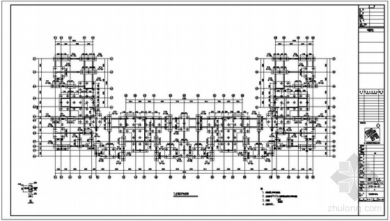 19层住宅楼单元平面图资料下载-某住宅楼桩基及组合平面图