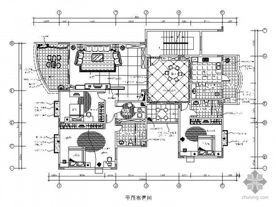 别墅花园cad下载资料下载-五室两厅三卫装修图（带空中花园）