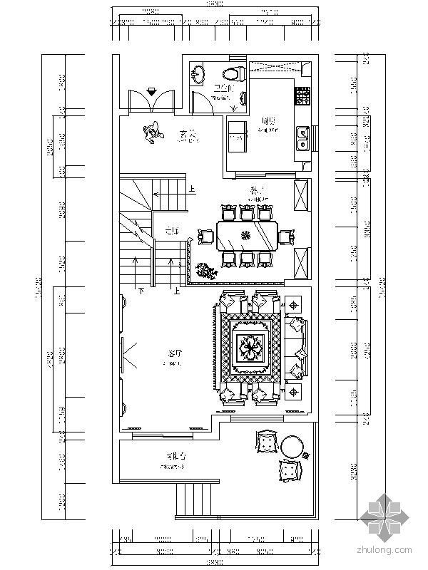 欧式家具平面图CAD资料下载-三层欧式风格别墅平面图