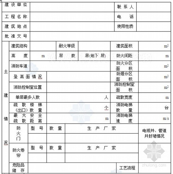 建筑工程消防验收表资料下载-建筑工程消防验收申报表