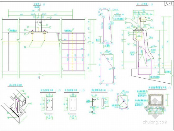 钢管护栏CAD图资料下载-钢管砼拱桥现浇护栏构造通用图设计