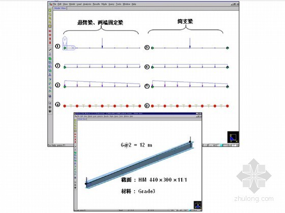 简支梁midas模型资料下载-著名大学悬臂梁和简支梁Midas教材182页（步骤非常详细）