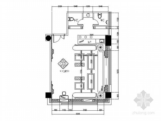 硬包饰面施工资料下载-会所绒布硬包饰面装饰VIP包间装修立面图