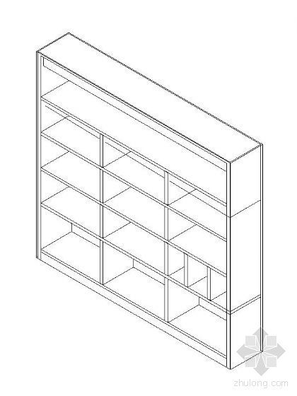 三维CAD图块资料下载-书柜CAD三维图块1