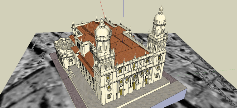 欧洲单层建筑模型资料下载-欧洲大教堂SU模型