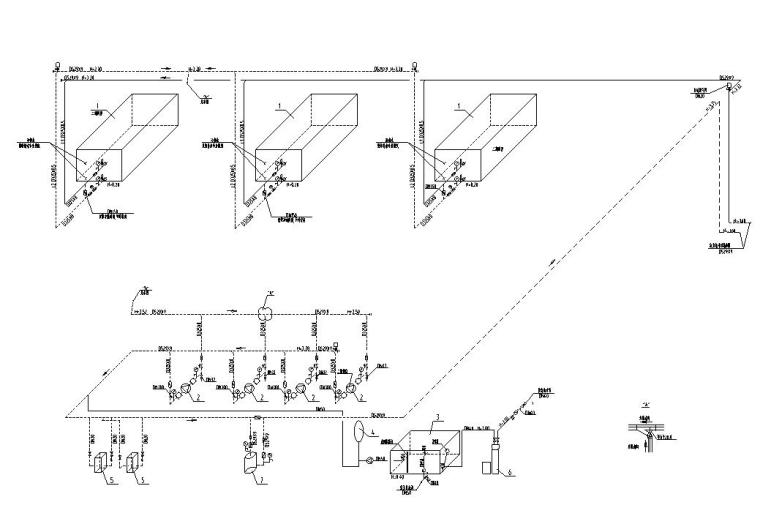 兰州中川机场制冷站全套施工图-制冷机房管系图