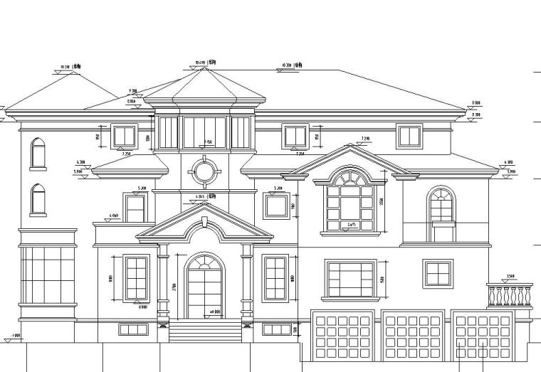 3楼独栋别墅资料下载-三层独栋别墅建筑施工图设计
