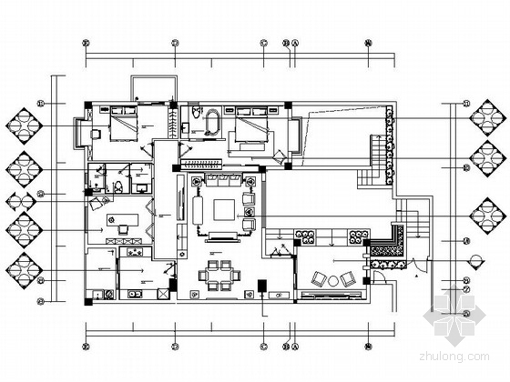 厦门中式风格装修案例资料下载-[厦门]新中式风格两居室样板房装修图（含效果图）
