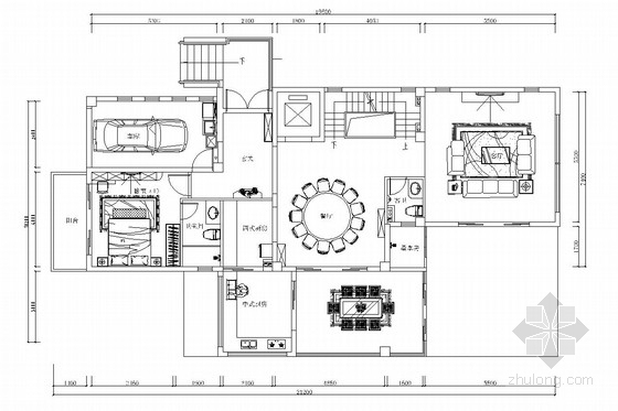 新中式卧室衣柜效果图资料下载-[海南]低密度海景高端社区新中式风格三层别墅装修图（含效果图）