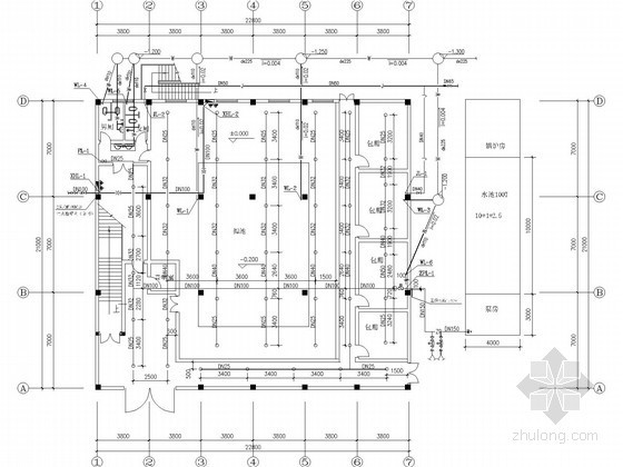 餐厅消防设计图纸资料下载-[湖南]休闲中心建筑消防设计图纸