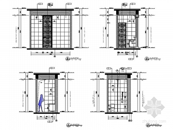 [海南]奢华欧式风格两层别墅样板间室内装修施工图（含效果）卫生间立面图