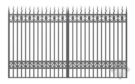 围墙铁艺栏杆模型资料下载-铁艺栏杆6