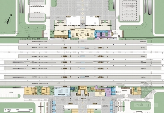 [苏州]某火车站建筑方案设计文本（含动画）-站台分析图