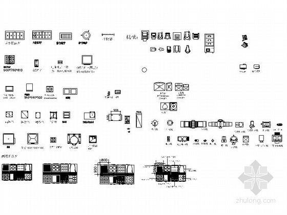 全套厨房设备CAD图块下载 
