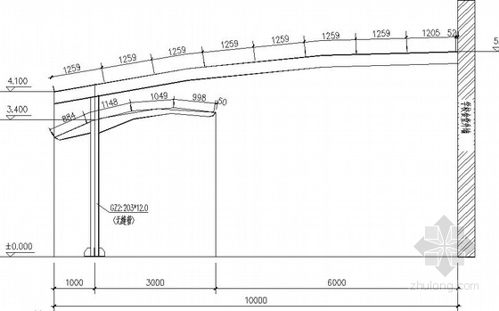 弧形屋盖结构施工资料下载-弧形雨篷梁结构施工图