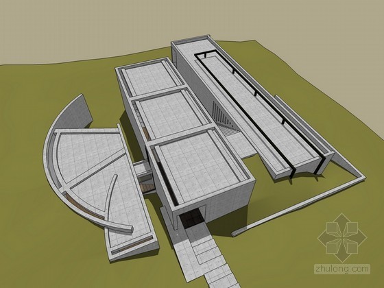 安藤忠雄住宅建筑草图模型- 