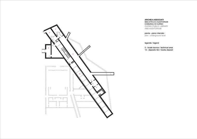 意大利科尔诺公共图书馆和礼堂-ARCHEA_CURNO_Plan_P-1_A4