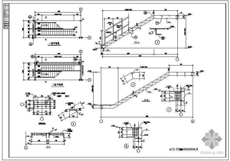 钢结构百叶窗节点做法资料下载-某钢结构楼梯做法节点构造详图