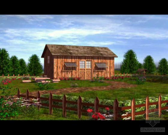 北欧小木屋施工图资料下载-小木屋环境绿化制作范例动画