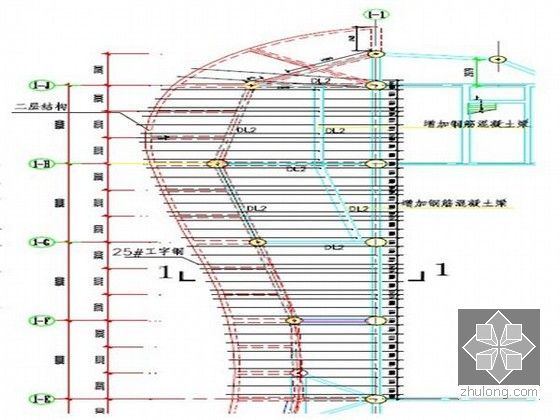 [贵州]框架结构商务中心工程高大支模施工方案（116页 多图 专家论证）-工字钢平面布置图