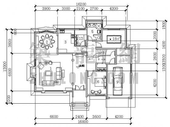 500平建筑户型图资料下载-某住宅户型图