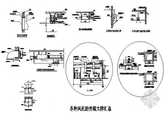 挑空写字台大样台资料下载-工厂风机安装大样图