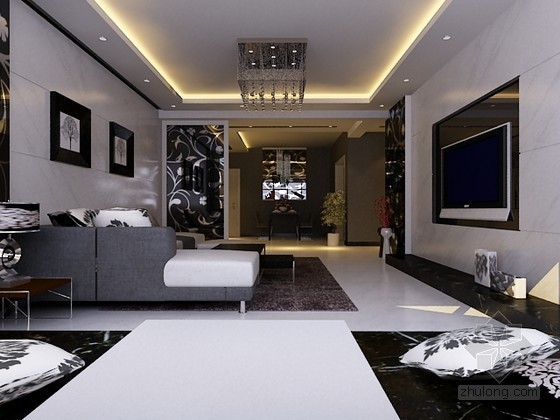家装卧室设计原木效果图资料下载-时尚现代家装效果图3D模型