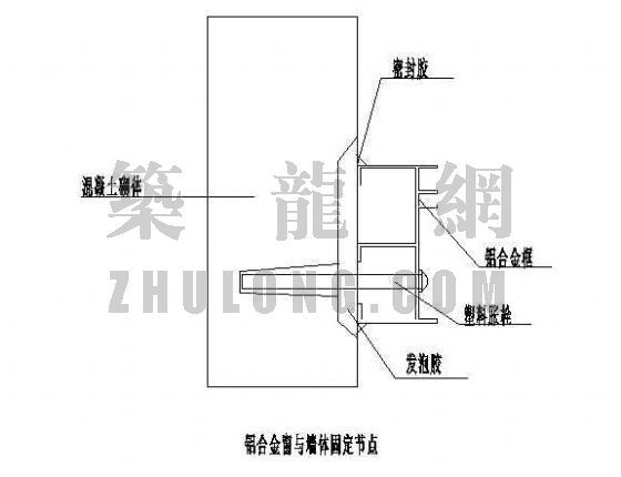 门窗安装图资料下载-铝合金门窗安装节点图