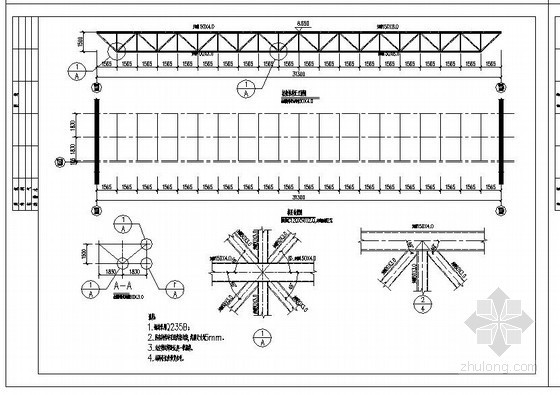 钢管桁架结构设计图资料下载-某钢桁架大门结构设计图
