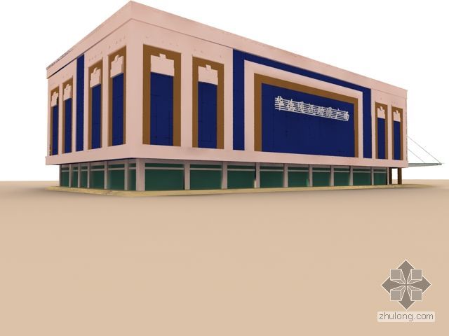公厕外观3d模型资料下载-电玩大厦外观